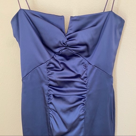 Nicole Miller Collection Blue Satin Cocktail Dress - Picture 11 of 14